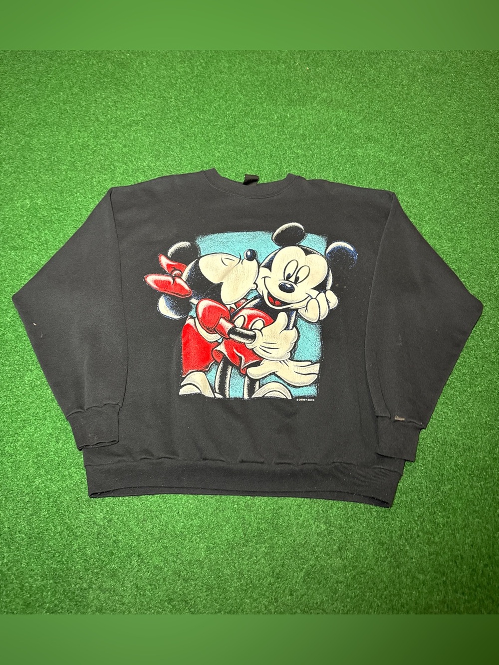 Mickey Unlimited Vintage Disney Sweatshirt Black L/XL 90s 24x26 Mickey Minnie
